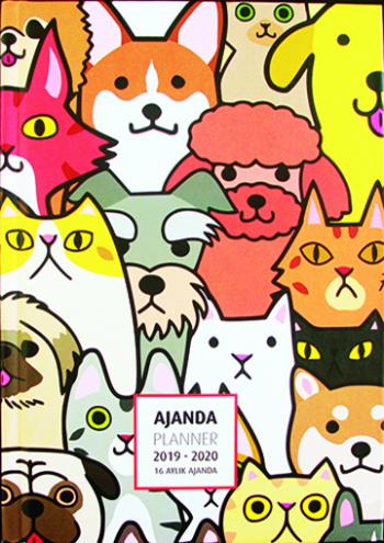 2019-2020 16 AYLIK AJANDA DOG AND CATS